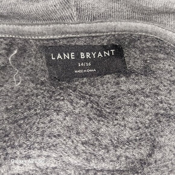 Lane Bryant Gray Hooded Sweatshirt Oh What Fun Graphic Size 14/16 Cotton Blend M - Picture 3 of 6